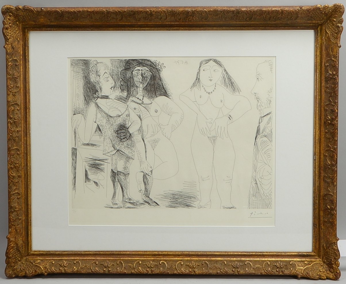 Picasso, Pablo, 'Degas chez les filles, La note', Radierung, Aufl. '6/50', dat./Stempelsign.