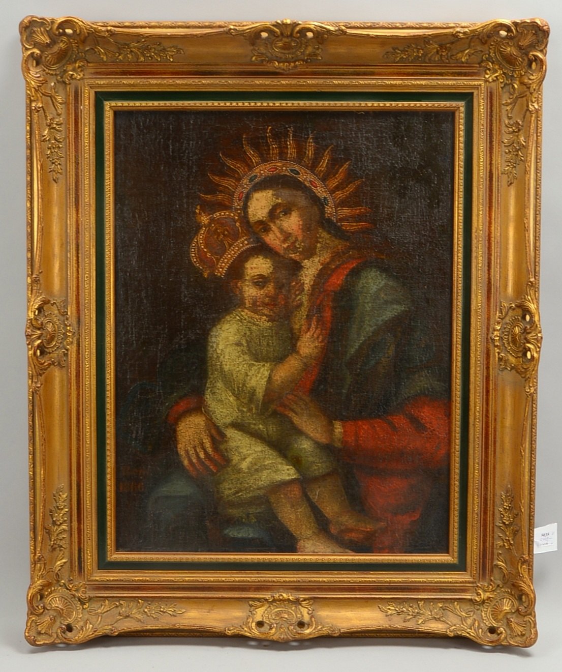 Gemälde, 'Madonna mit Kind', Öl/Lw, bez./dat. 'Ren. 1866'; Rahmenmaße 88 x 73 cm