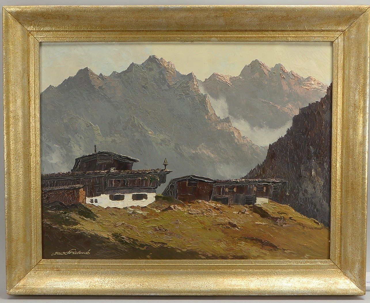 Grabonné, Arnold, 'Tiroler Bauernhof...', Öl/Lw, mehrf. sign., bet.; Rahmenmaße 79 x 99 cm