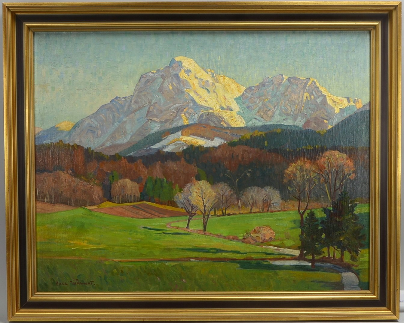 Wallat, Paul, 'Voralpenlandschaft im Sommer', Öl/Lw, sign.; Rahmenmaße 80 x 99 cm