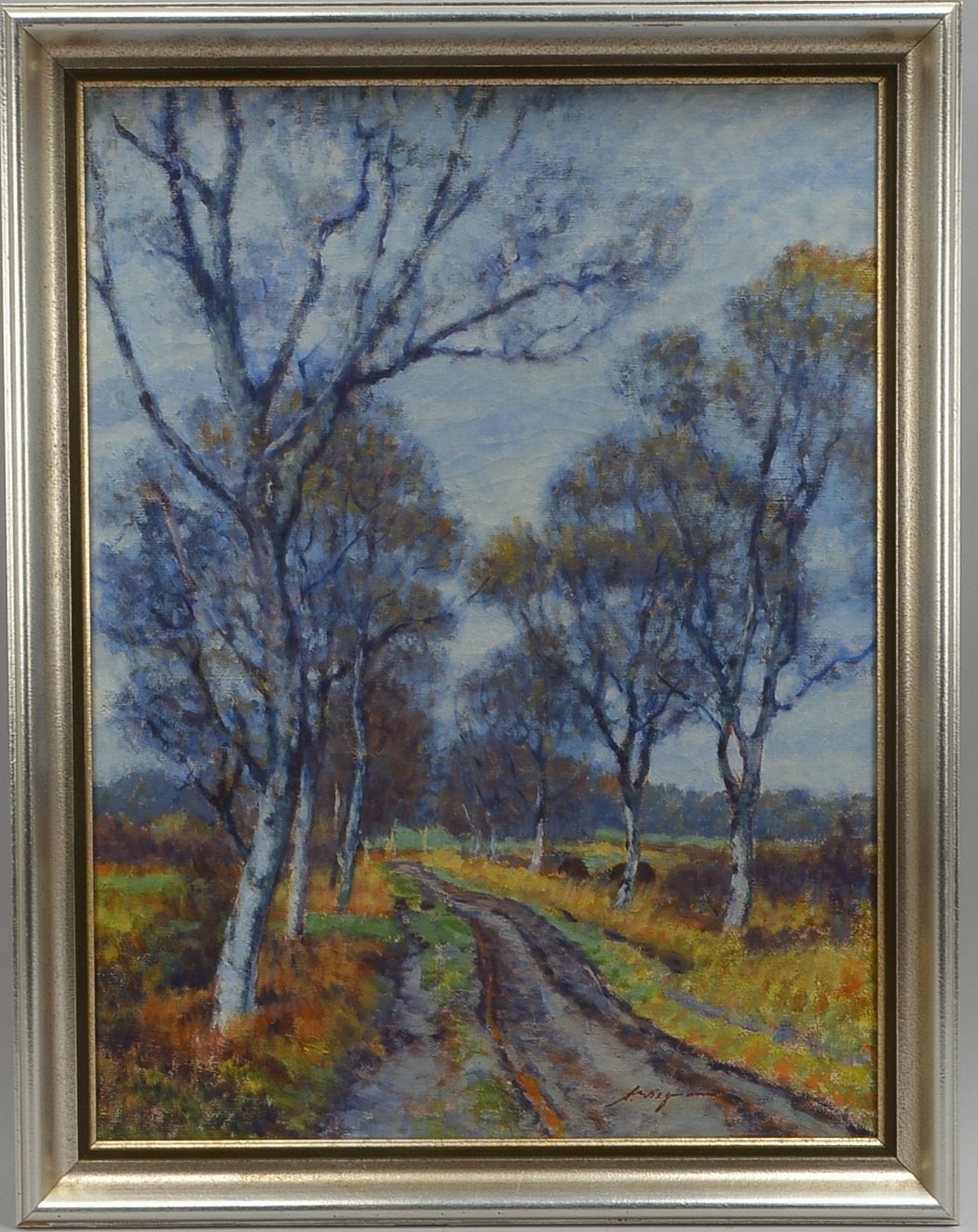 Wiegmann, Alfred, 'Feldweg mit Birken', Öl/Lw, sign.; Rahmenmaße 74 x 57 cm