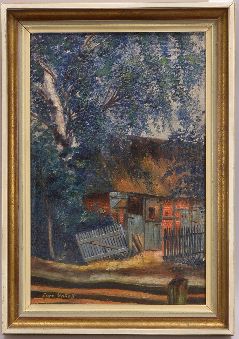 Uphoff-Schill, Lore, 'Stallkate', Öl/Lw, sign.; Rahmenmaße 55,5 x 39,5 cm