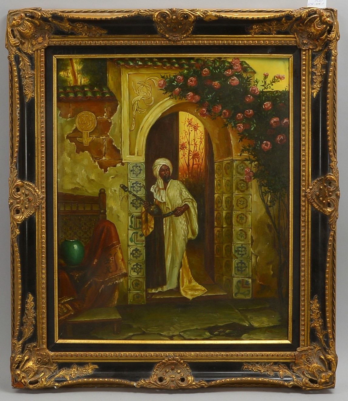 Gemälde (cop. n. Rudolf Ernst), 'Am Eingang zum Palastgarten', Öl/Lw, unles. sign.