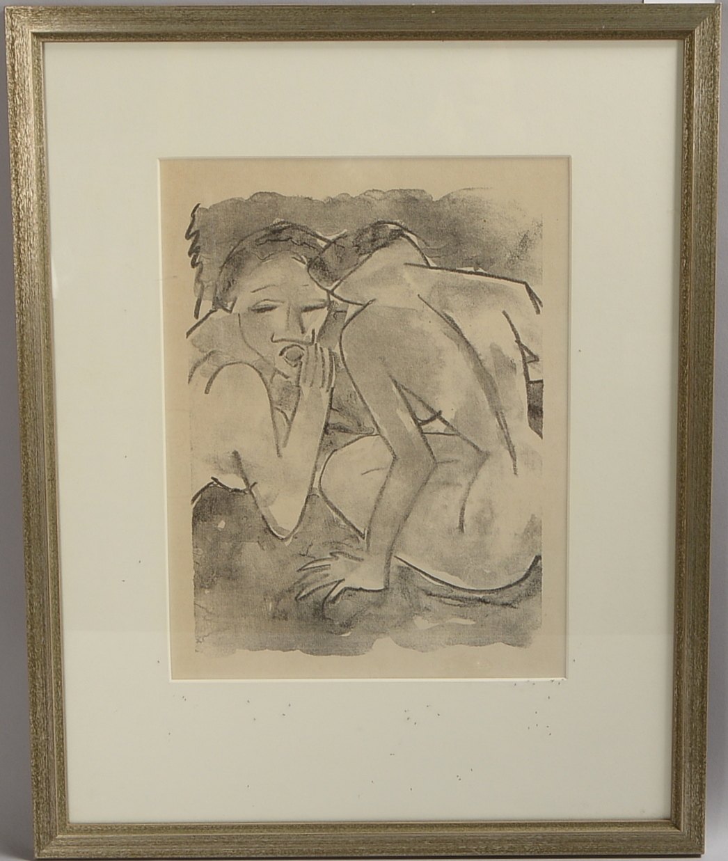 Schmidt-Rottluff, Karl (1904 - 1986), 'Zwei Mädchen', Lithografie, unter PP hinter Glas