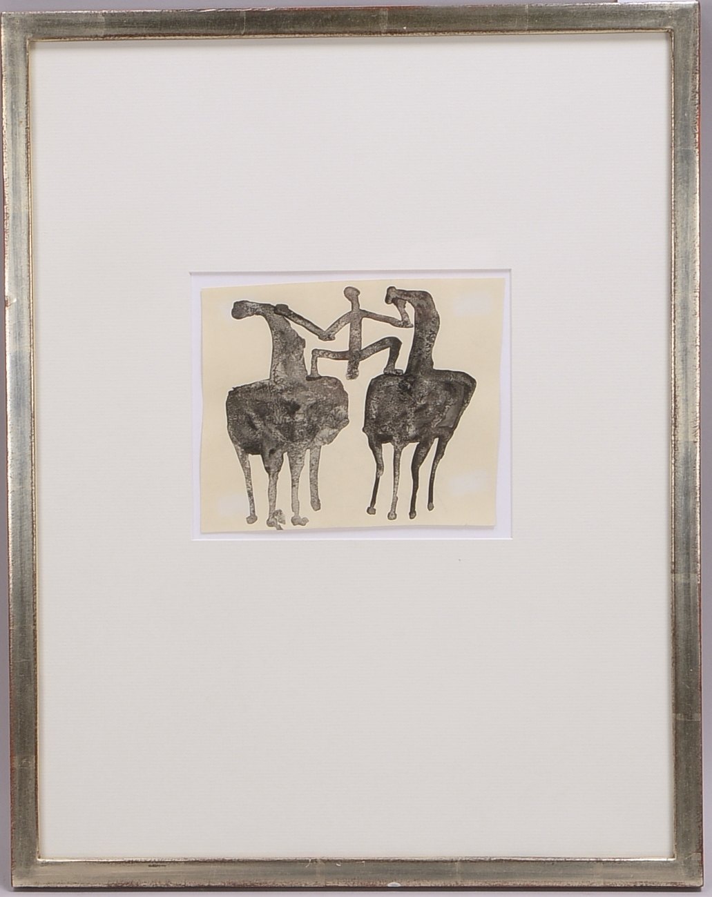 Kremer, Alfred (1895 - 1965), 'Zwei Reiter', Tuschezeichnung, unsign., hinter Glas