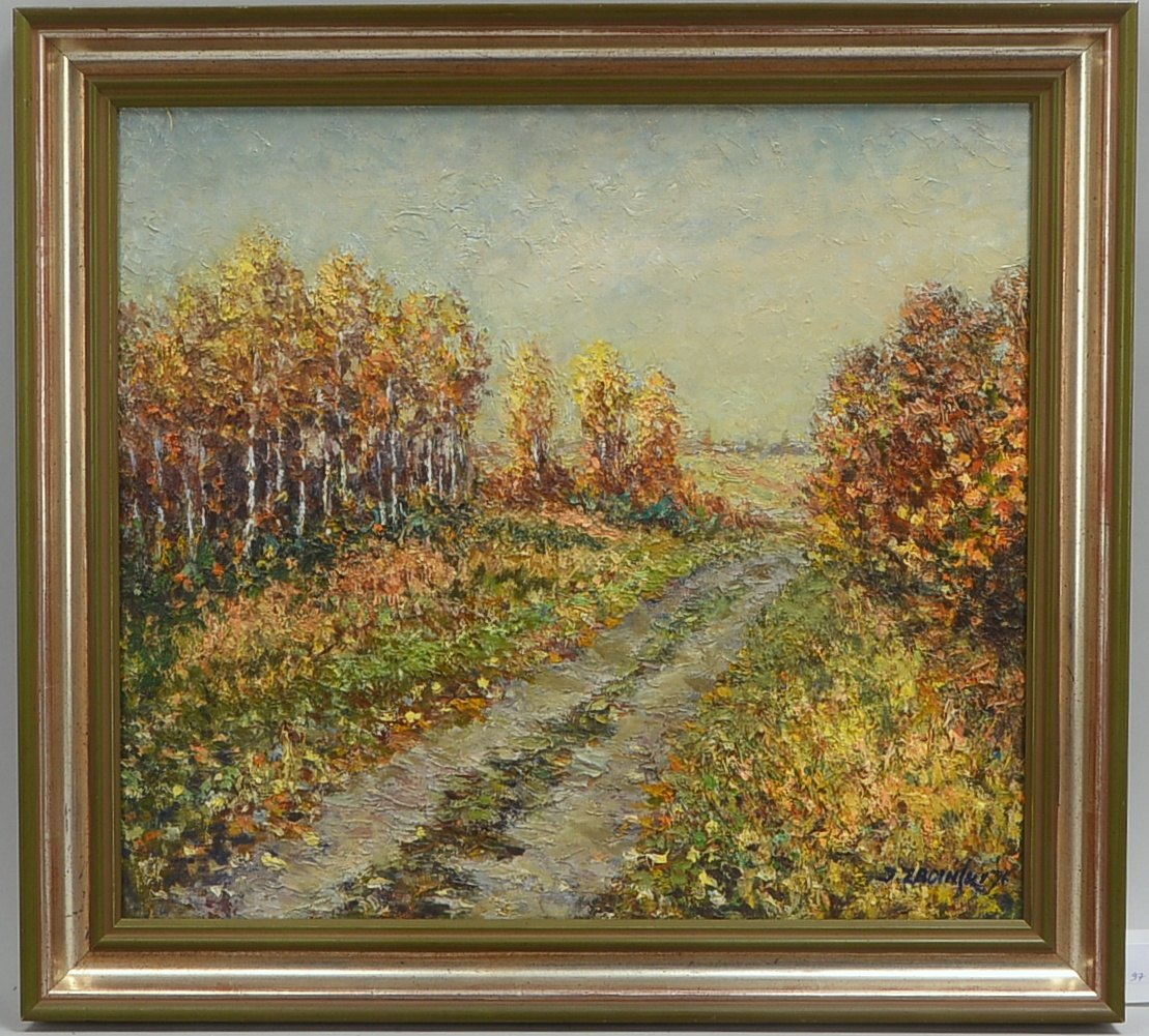 Zboinski, Jaroslaw, 'Herbstlandschaft', Öl/Lw, sign.; Rahmenmaße 54 x 59 cm