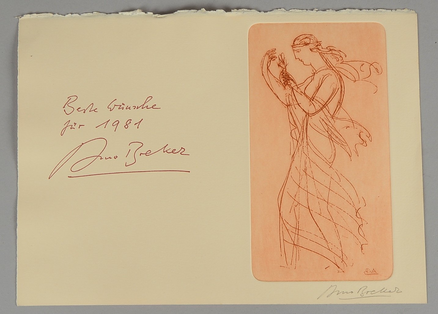 Breker, Arno, 'Der Frühling', Farbrad., handsign., dat. '1981'; Blattmaße ca. 21,5 x 29,5 cm