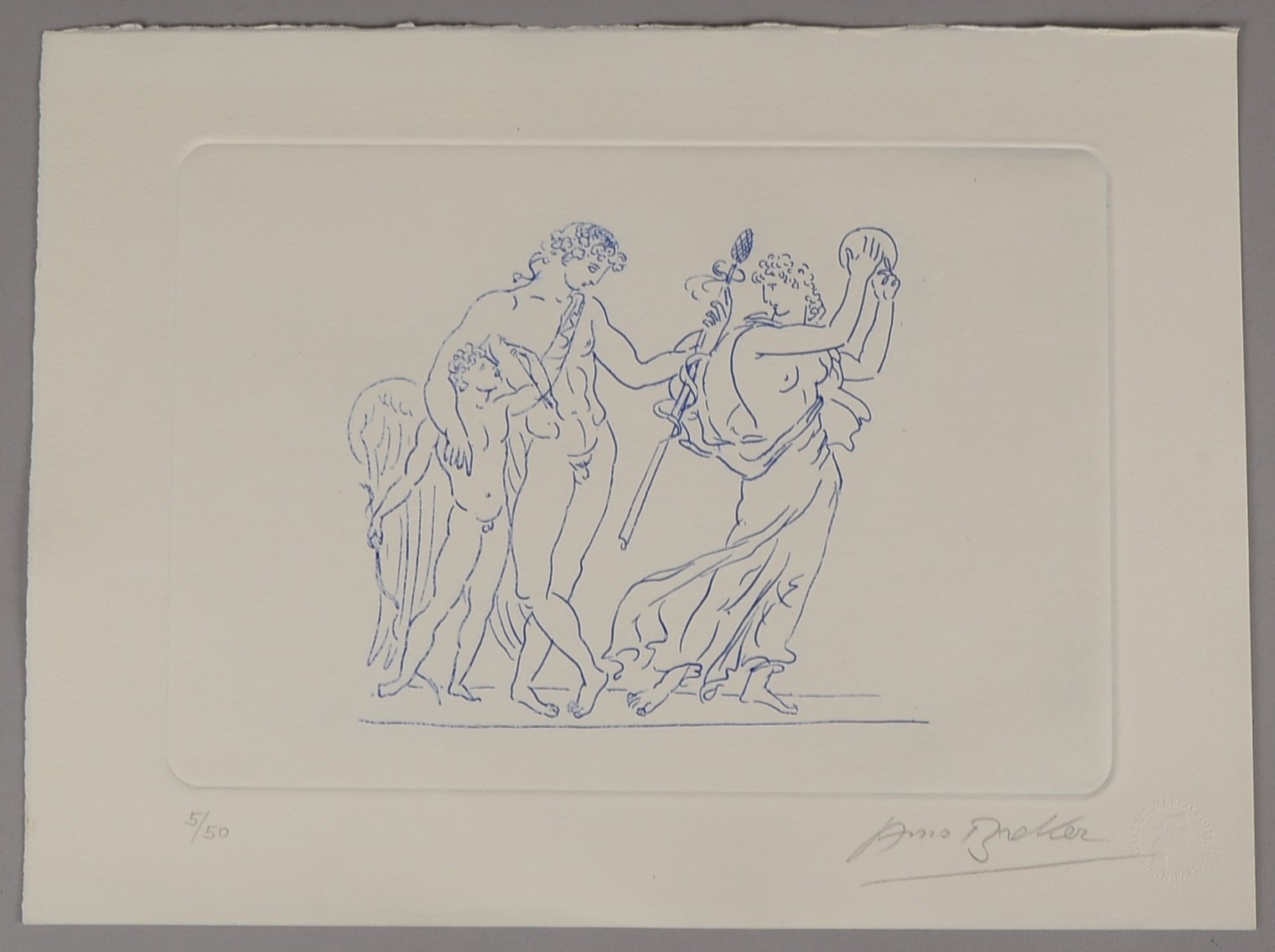 Breker, Arno, 'Amor und Psyche', Farbrad., Aufl. 50 Exemplare, handsign., gest.