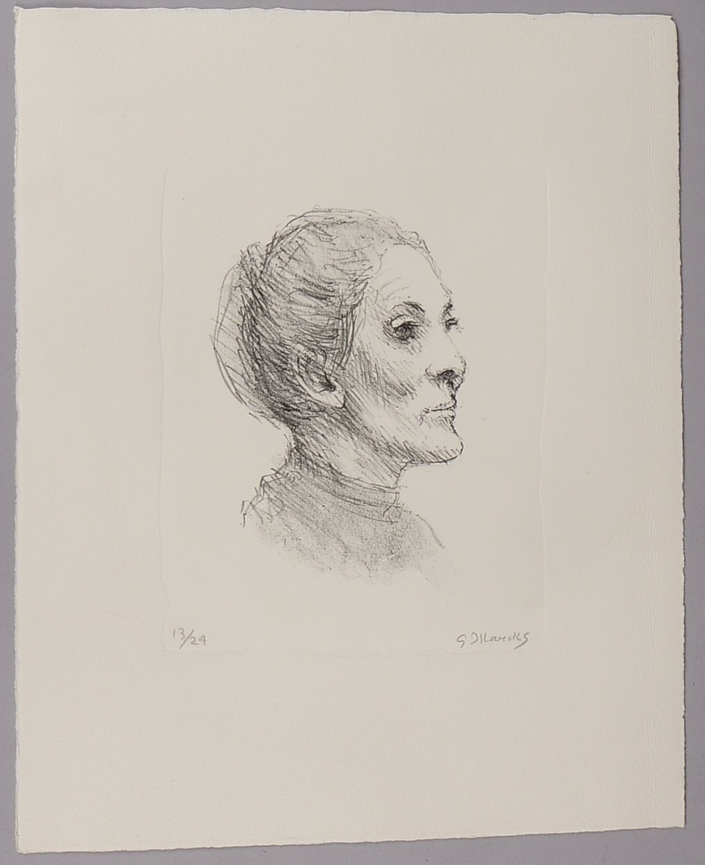 Marcks, G., 'Profil P.M.', Lithografie, Aufl. 24 Exemplare, handsigniert, dat. '1972'