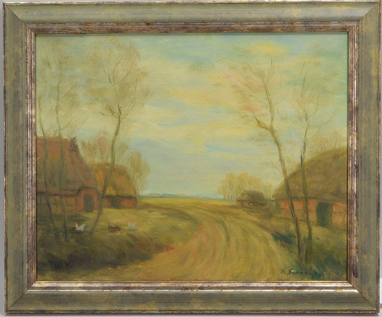 Szerbakow, Feodor, 'Worpsweder Bauernhof', Öl/Hf, sign.; Rahmenmaße 49 x 59 cm