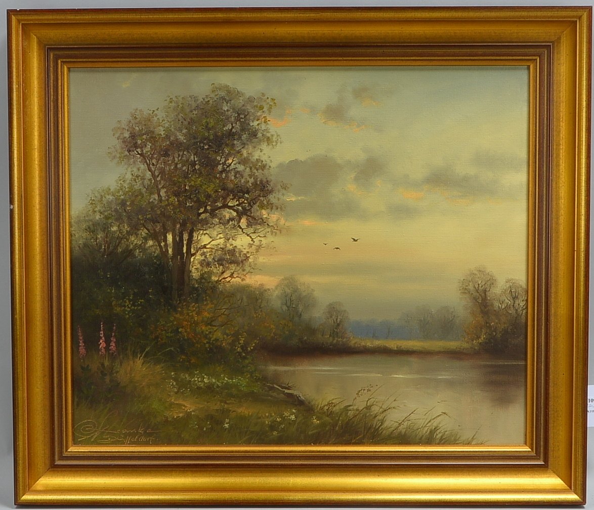 Franke, Rudolf Otto (1926 Kühnheide - 1992 Düsseldorf), 'Seenlandschaft im Herbst', Öl/Lw