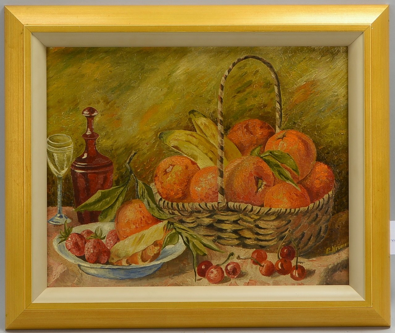 Krümmel, E., 'Obststillleben', Öl/Lw, unten rechts signiert; Rahmenmaße 52 x 62 cm