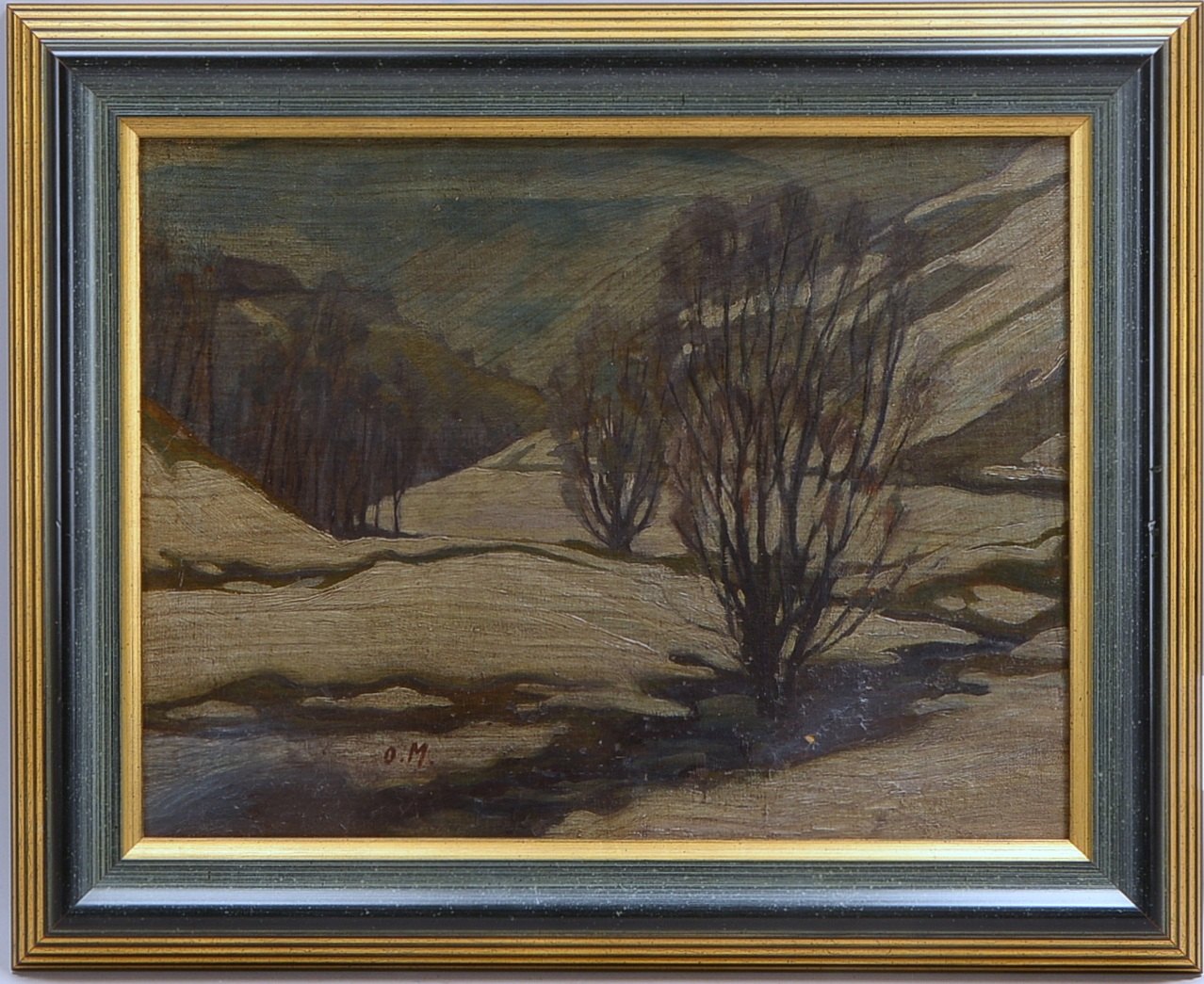 Markussen, Olaf (1912 - 1995), 'Winterlandschaft', Öl/Lw, auf Platte gez./gerahmt