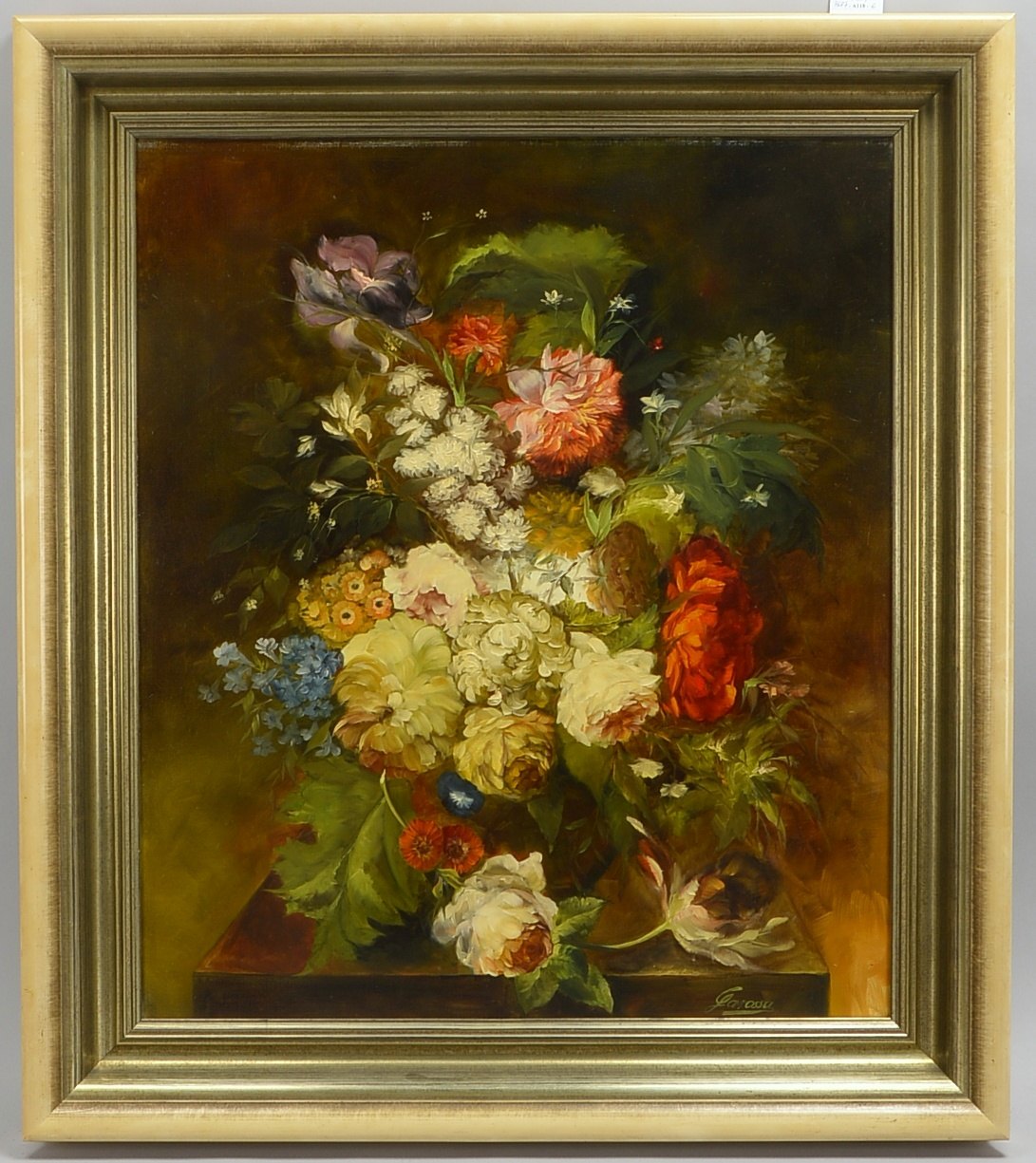 Garossa, Heinrich (*1902 Zürich - ?), 'Blumenbouquet...', Öl/Lw, unten rechts sign.