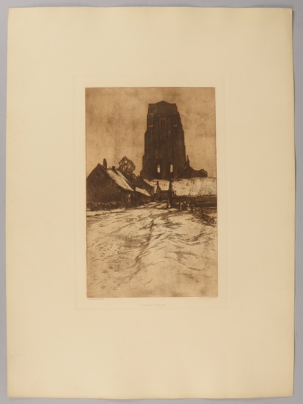 Clarenbach, Max, 'Slabberswerf', Radierung, unsign.; Blattmaße ca. 60 x 44 cm