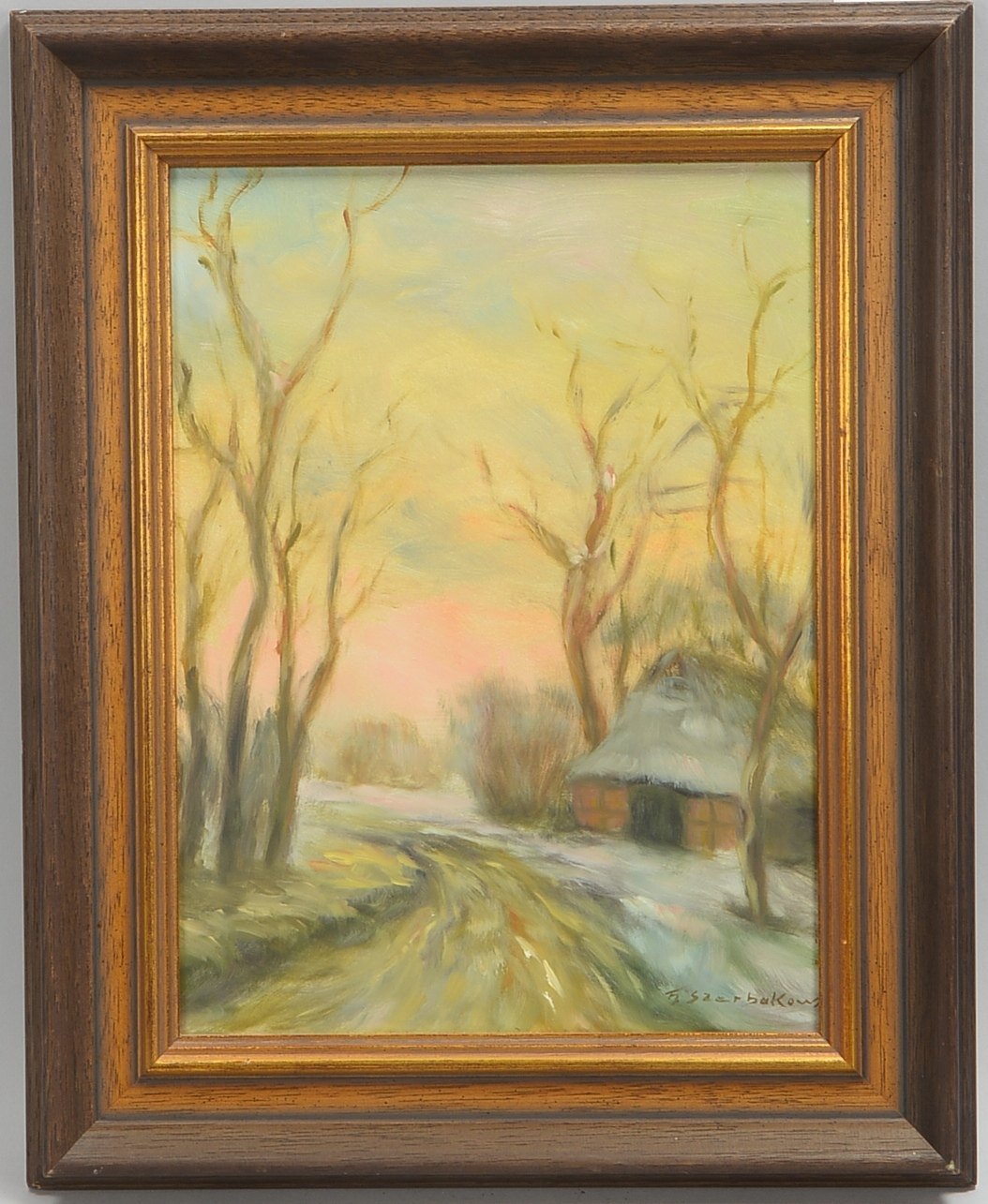 Szerbakow, Feodor, 'Moorkate im Winter', Öl/Hf, sign.; Rahmenmaße 52,5 x 42,5 cm