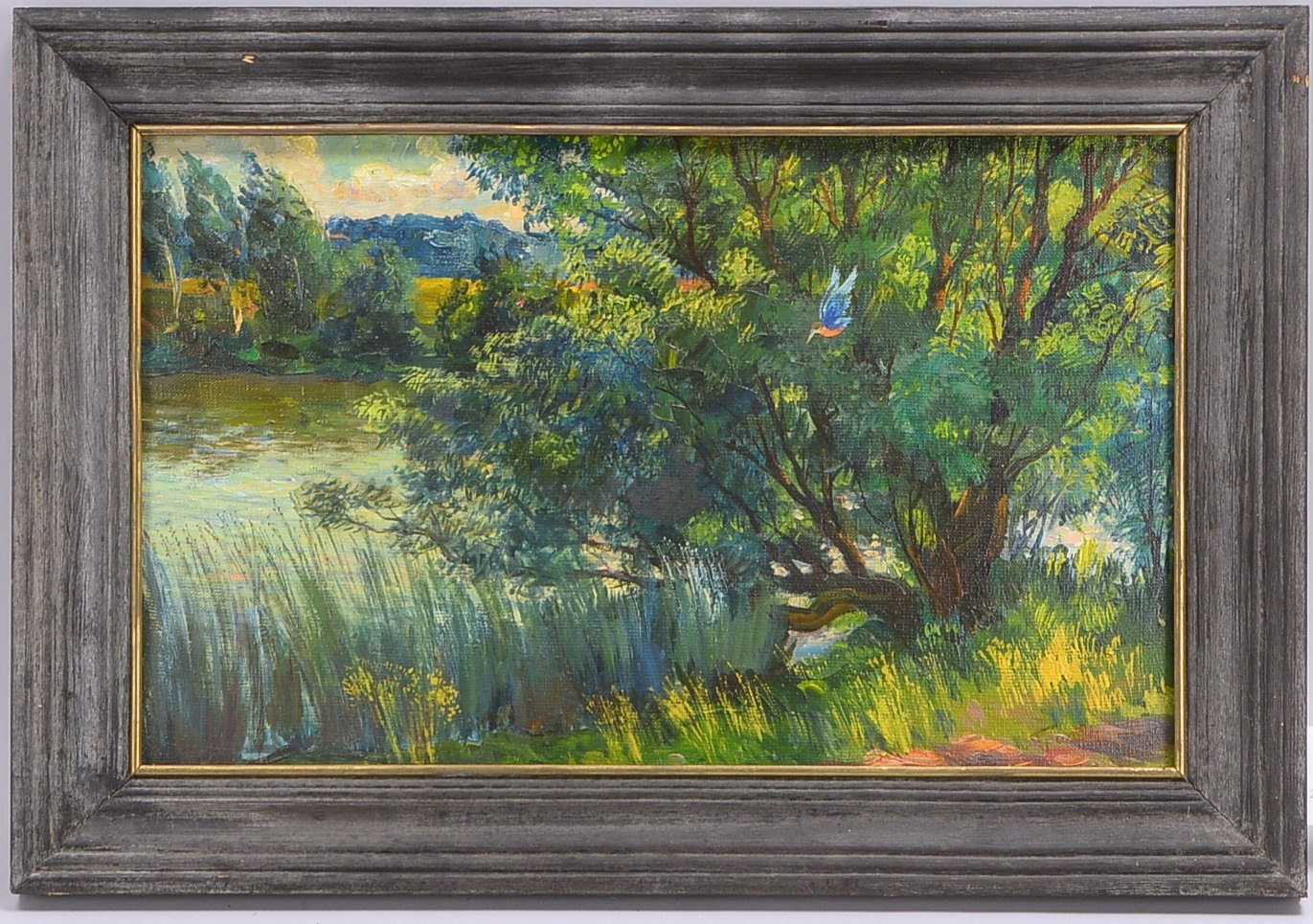 Gregoriev, Valentin, 'Am Buchtufer', Öl/Lw, mehrf. sign./dat.; Rahmenmaße 38 x 55 cm