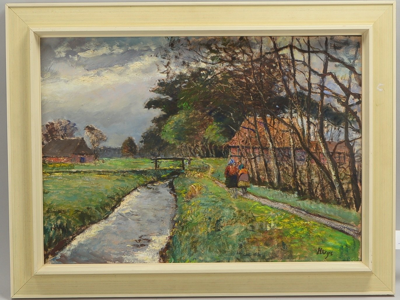 Huys, Bernhard, 'In Mevenstedt', Öl/Hf, sign., verso bez.; Rahmenmaße 64 x 85 cm
