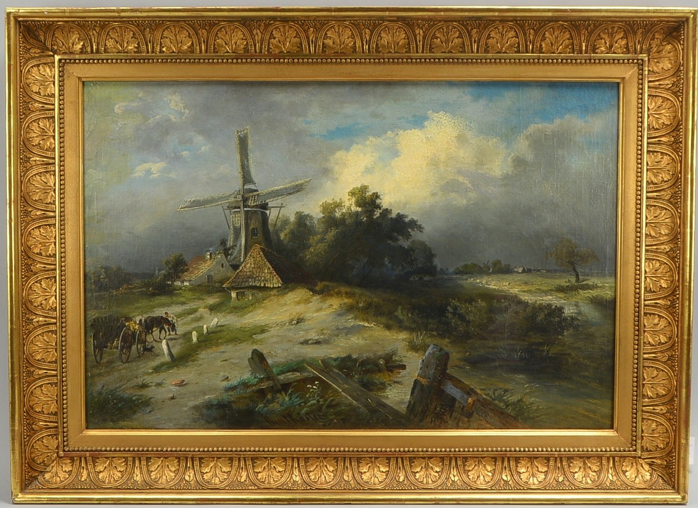 Köster, Paul Alexander, 'Gehöft mit Windmühle im Winter', Öl/Lw, sign.