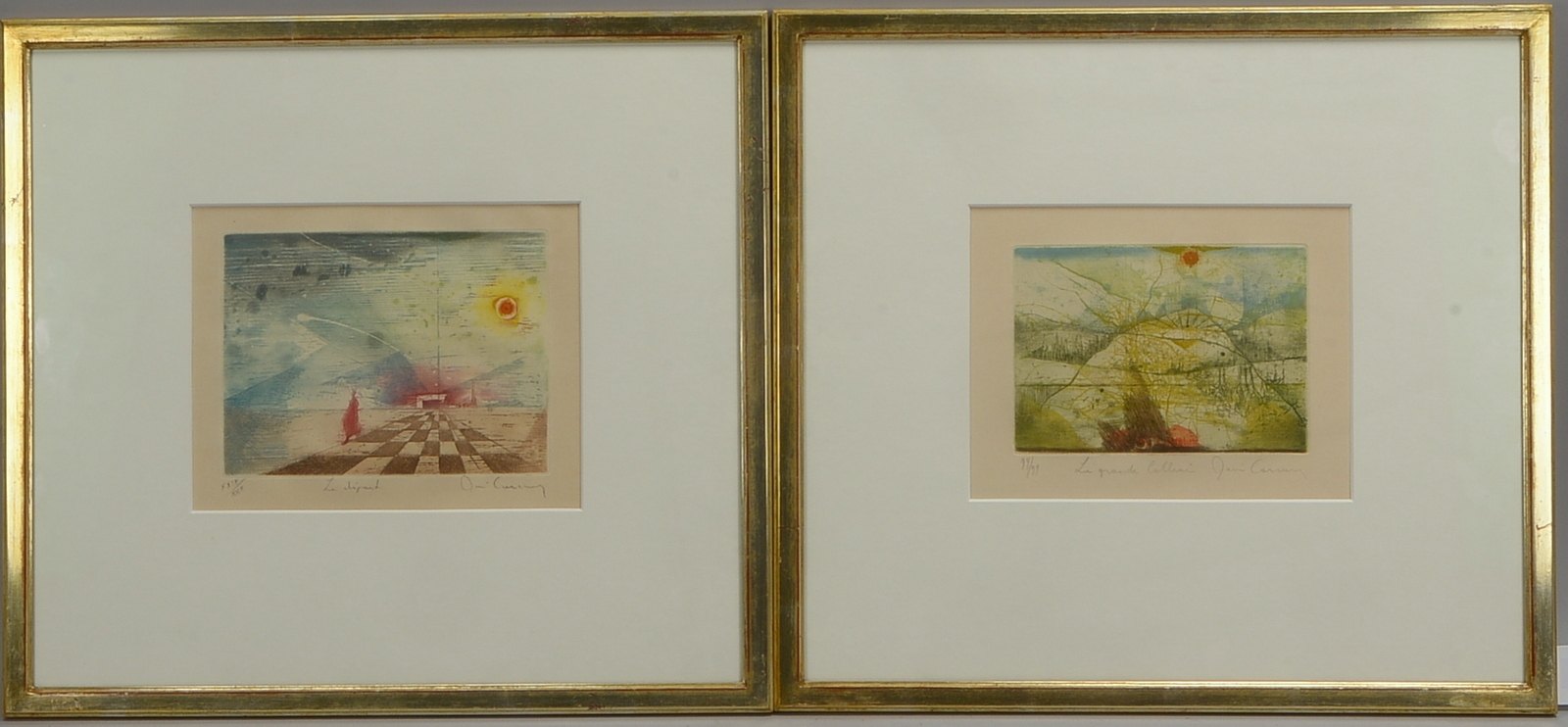 2 Farbrad., 'Le départ'/'La grande Collini', jeweils numm., sign., hinter Glas