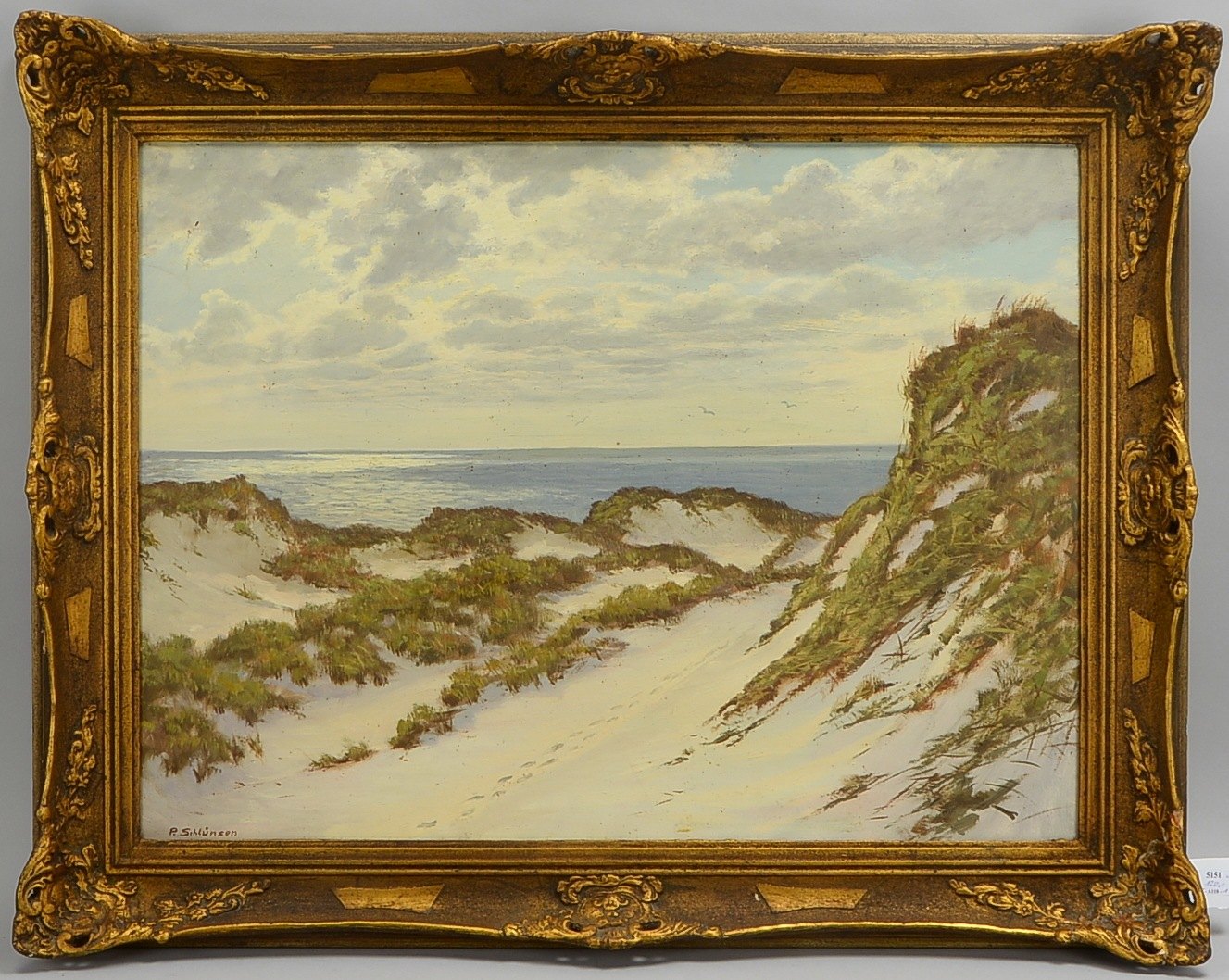 Schlünsen, Peter (dt. Landschaftsmaler), 'Dünen', Öl/Lw, sign.; Rahmenmaße 76 x 97 cm