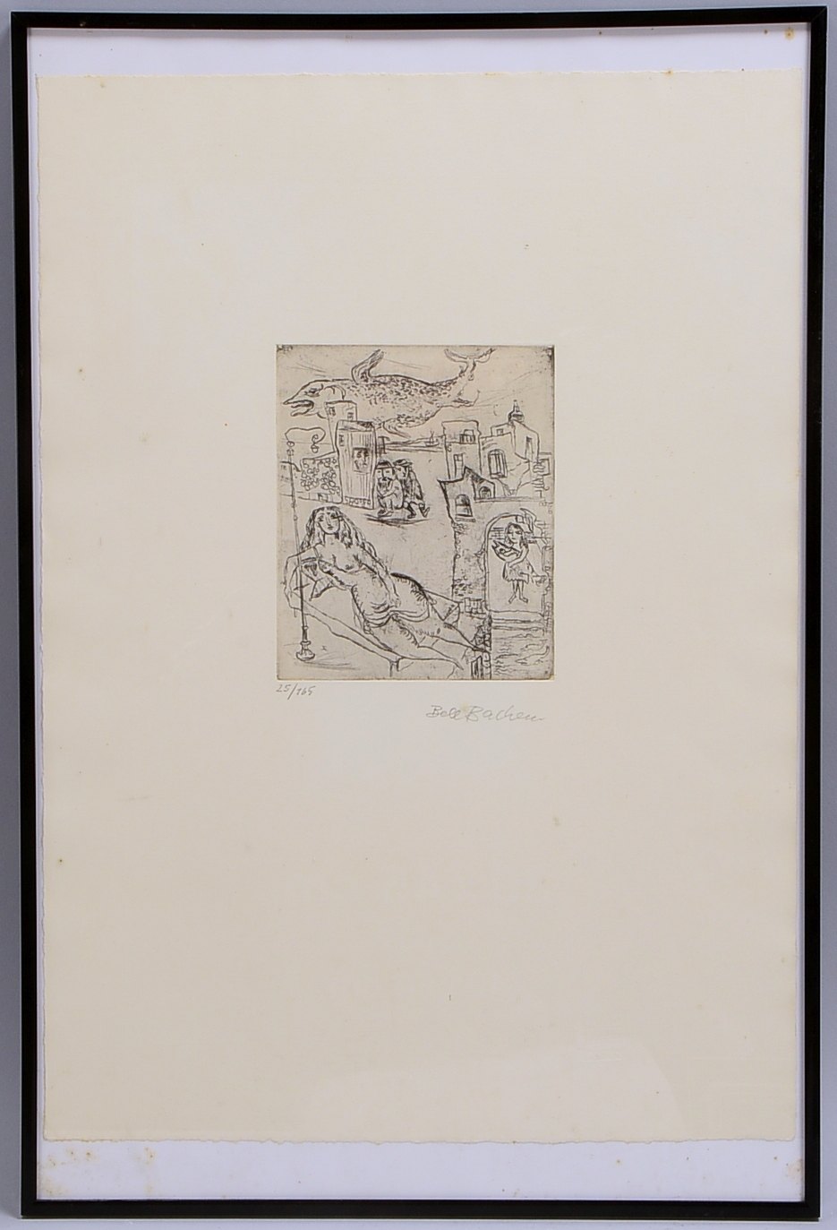 Bachem, Bele, 'Surreale Darst.', Radierung, Aufl.. '25/165', sign., hinter Glas; Rahmenmaße 60,