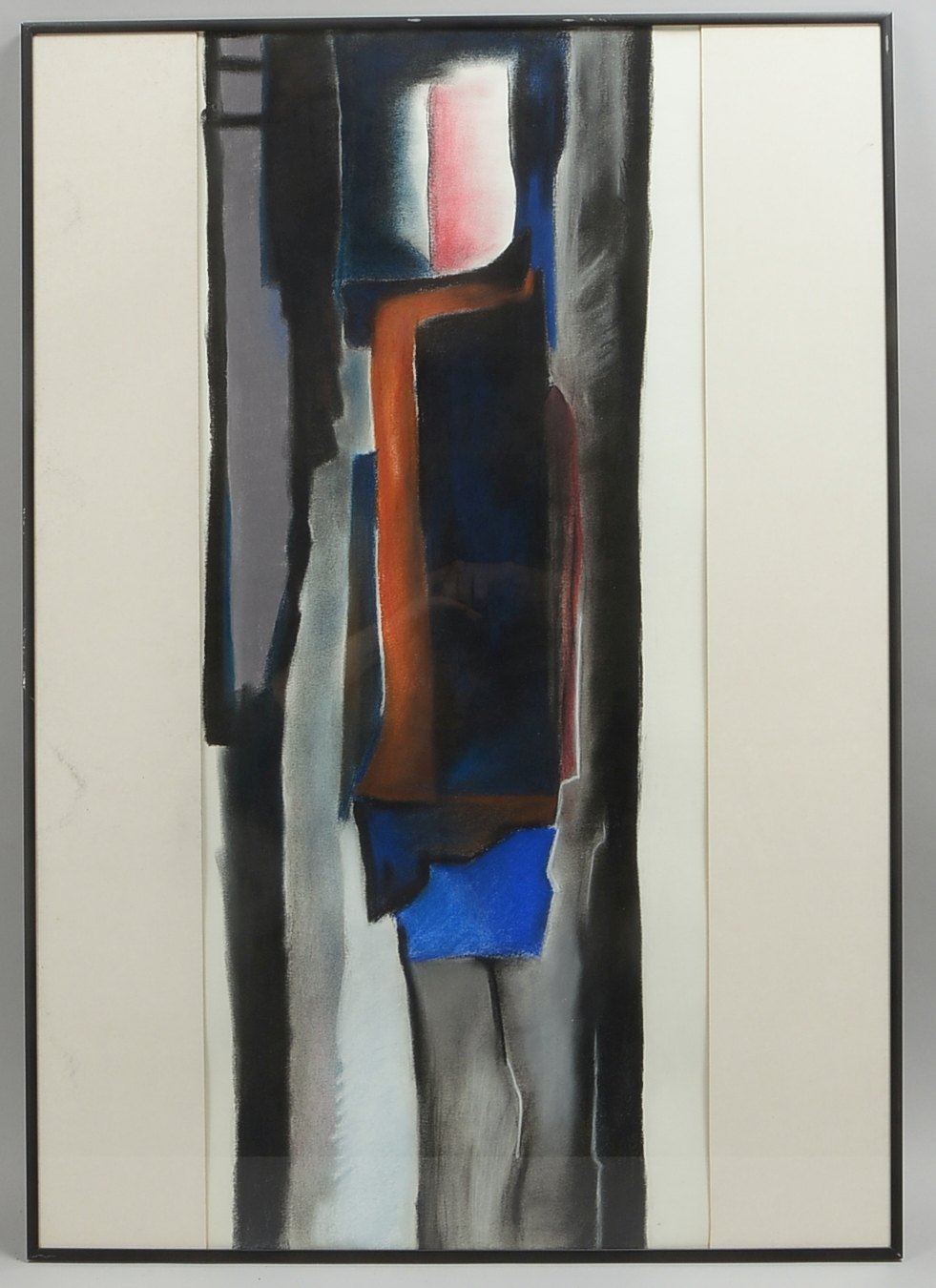 Kreidepastell, 'Abstrakte Komposition', unsigniert, gerahmt; Rahmenmaße 101 x 71 cm