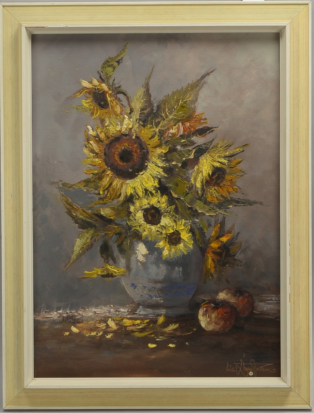 Zimmermann, Erich, 'Sonnenblumen', Öl auf Malkarton, sign.; Rahmenmaße 76,5 x 58,5
