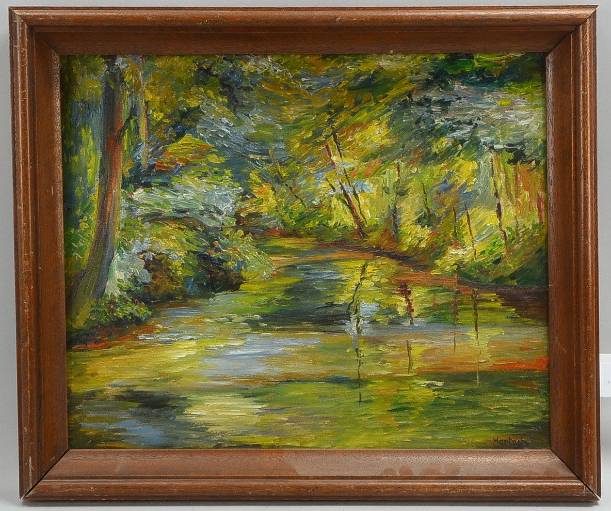 Hartogh, R.F., 'Wümme in Fischerhude', Öl/Hf, sign.; Rahmenmaße 47 x 56 cm