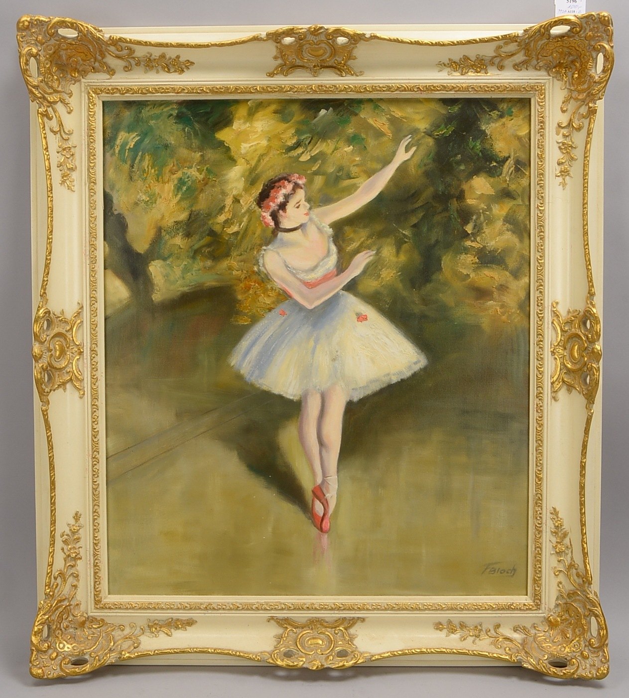 Bloch, F., 'Ballerina', Öl/Lw, unten re. sign.; Rahmenmaße 88,5 x 78,5 cm