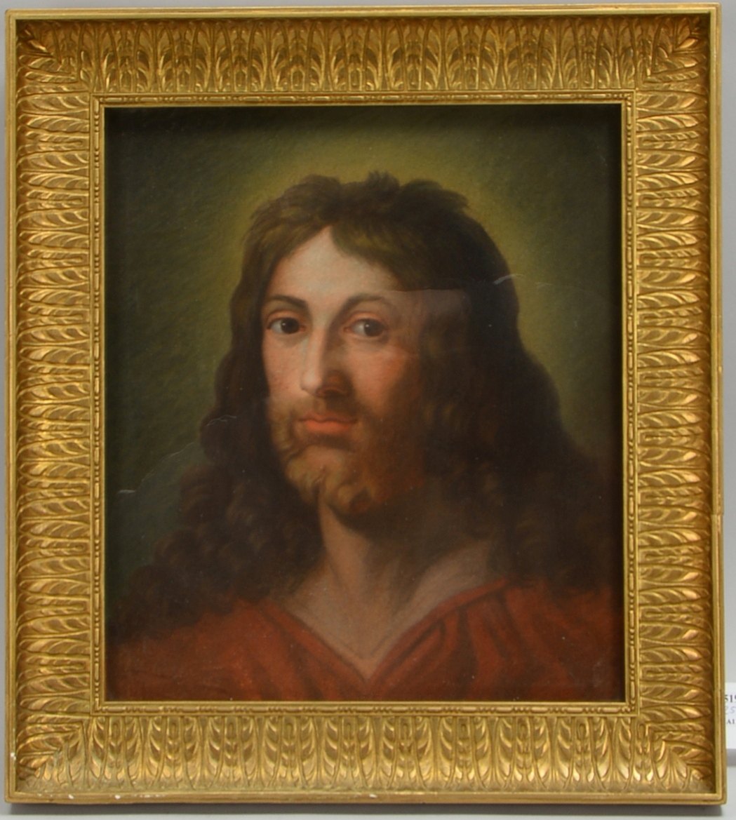 Kreidepastell, 'Bildnis Jesu Christi', Pastell/Papier, hinter Glas; Rahmenmaße 47 x 42,5 cm