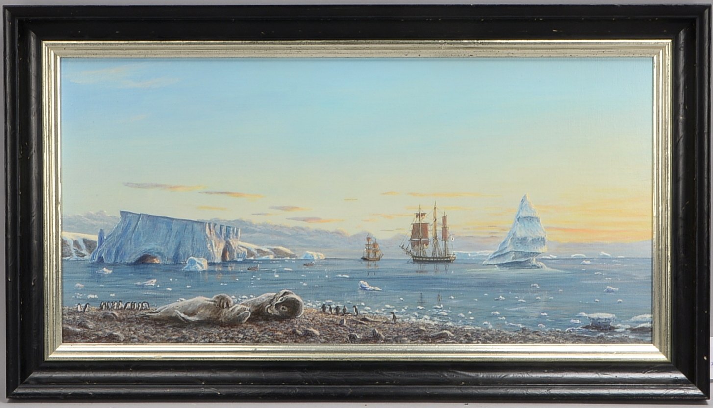 Monogr. JWR, 'Die Ruhestörung', Öl/Lw, monogr., verso bet./dat.; Rahmenmaße 38 x 69 cm