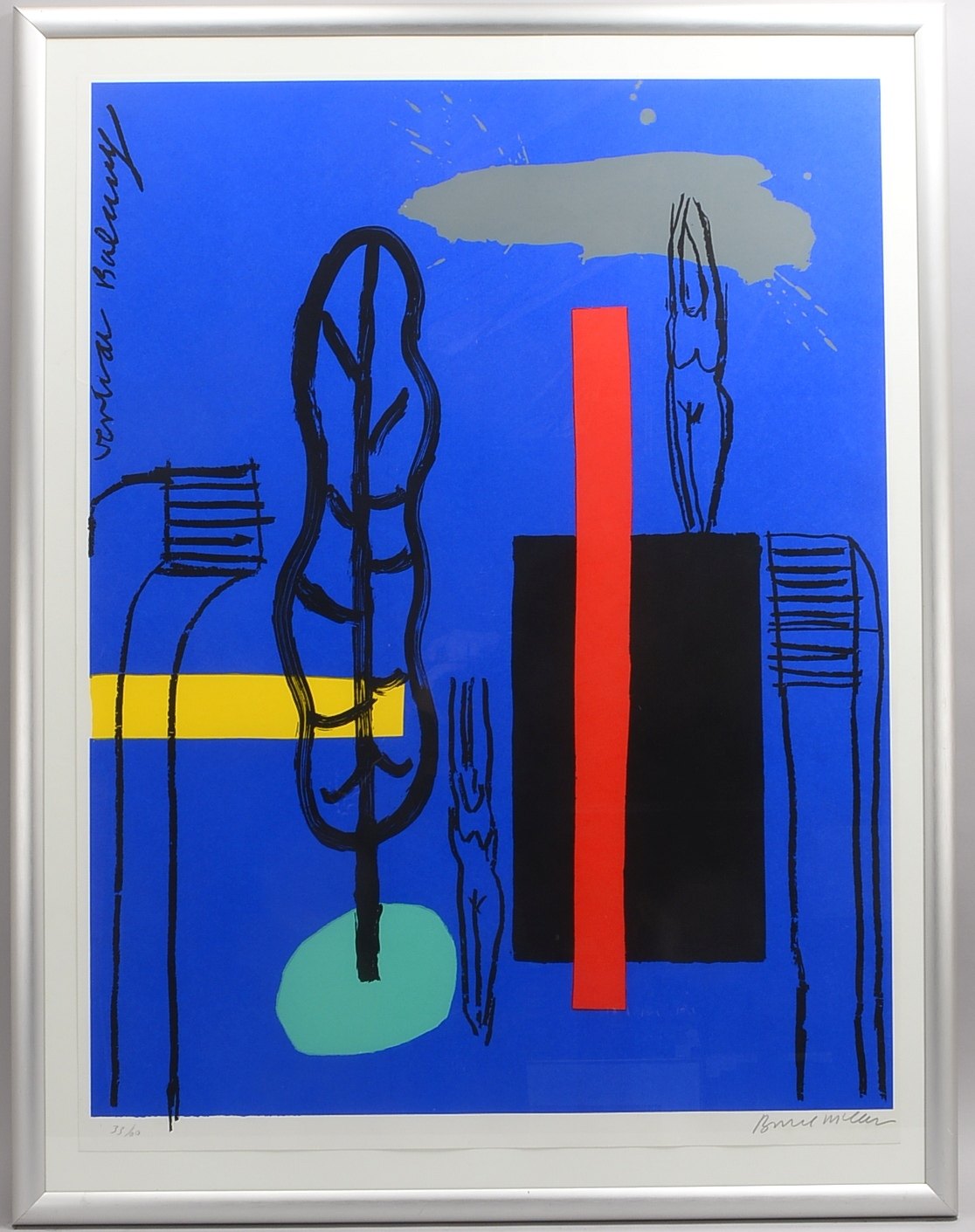 McLean, Bruce, 'Vertical Balcony', Farbserigr., Aufl. '33/60'; Rahmenmaße 128 x 98 cm