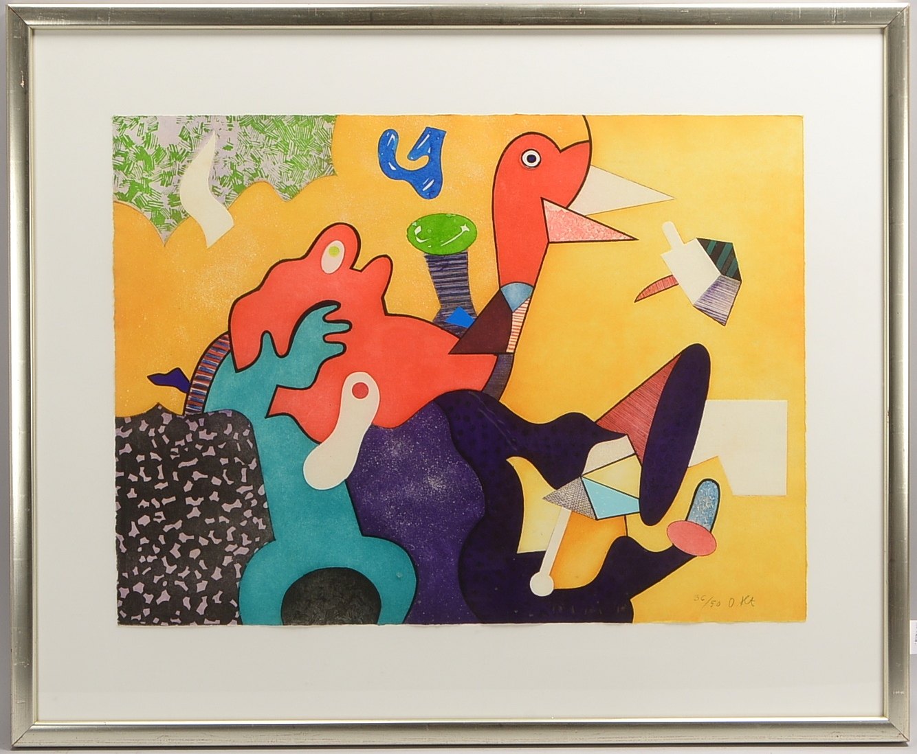 Alt, Otmar, , 'Ente', Farblithografie, Auflage-Nr. '36/50', unten rechts signiert, hinter Glas