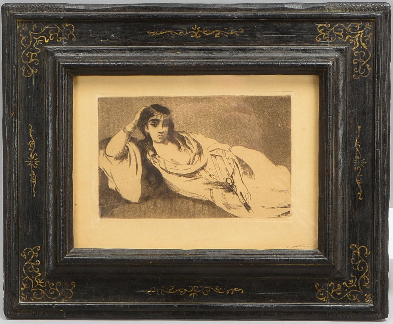 Manet, Edouard, 'Odalisque', Radierung, unten rechts sign.; Rahmenmaße 31 x 39 cm