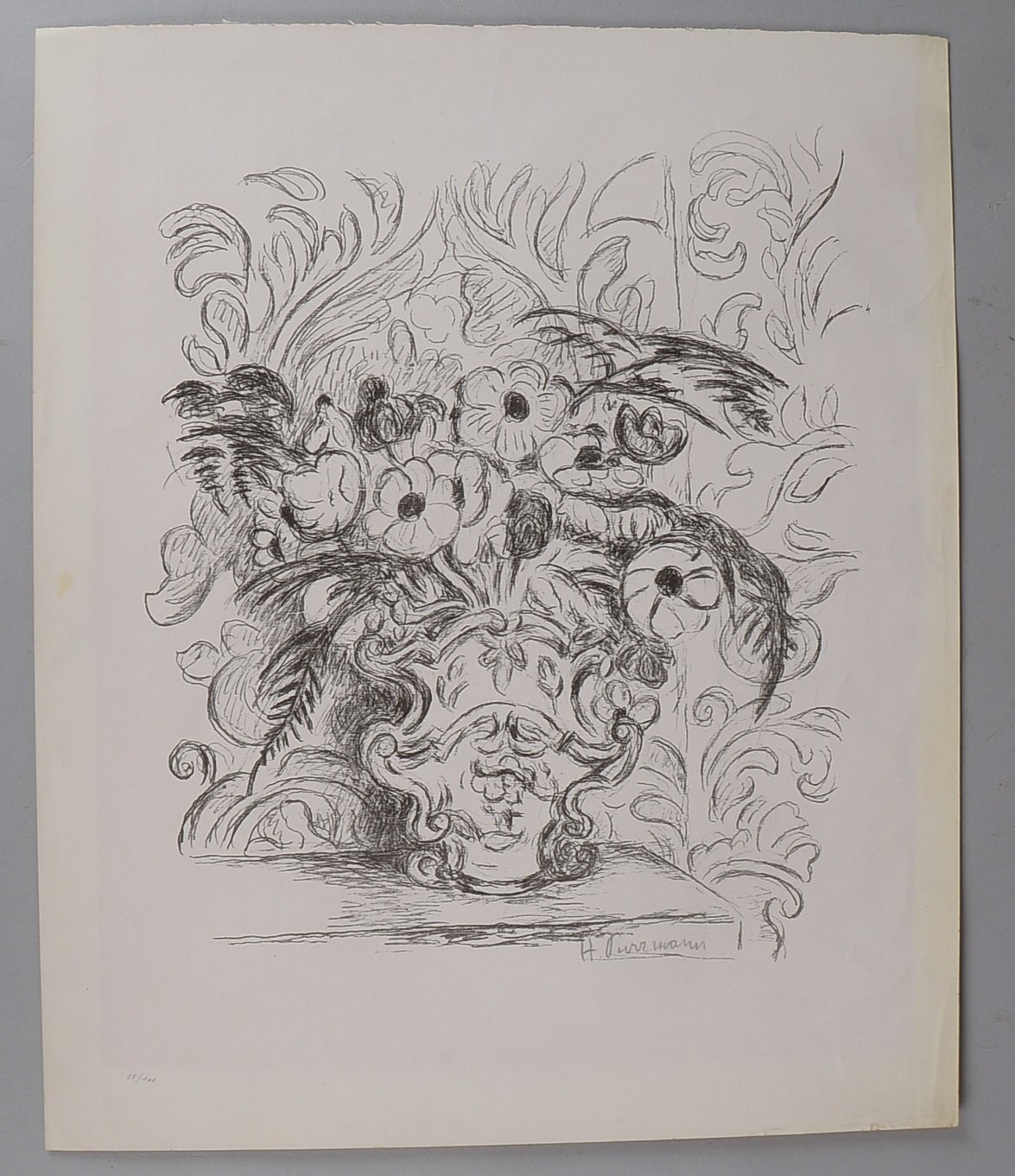Purrmann, Hans, 'Blumenstrauß', Lithografie, Aufl. '25/100', sign.; Blattmaße 55 x 45 cm