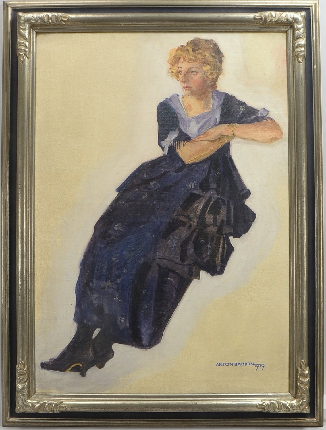 Babion, Anton, 'Die Wienerin', Öl/Lw, sign./dat. '1919'; Rahmenmaße 119 x 89 cm