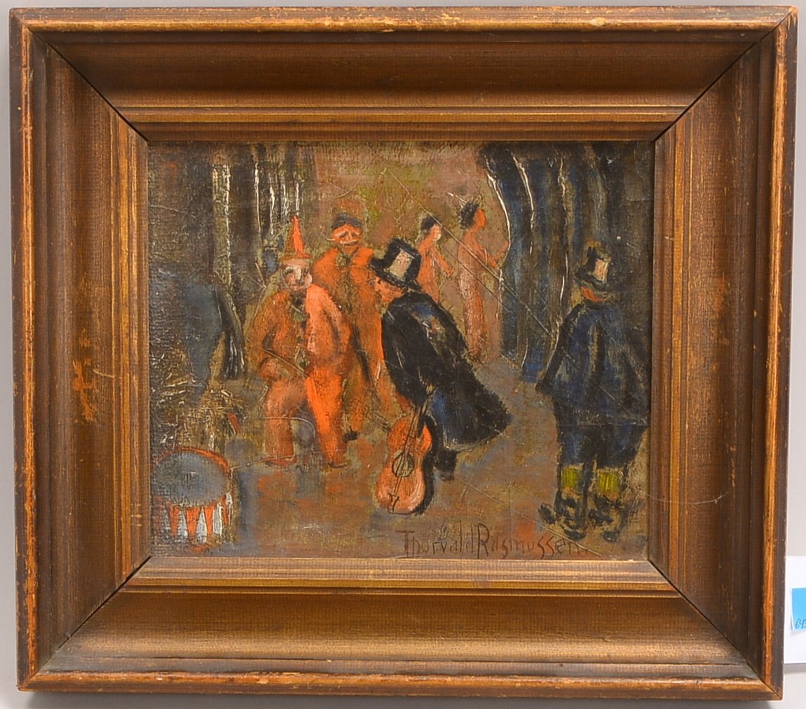 Rasmussen, Thorvald (1850 - 1919), 'Im Zirkus', Öl/Lw, unten rechts signiert, gerahmt