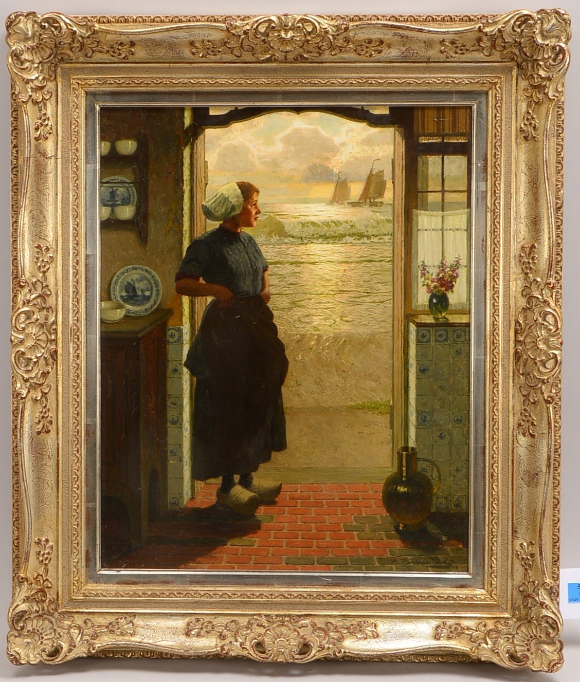 Pulm, Peter (1882 - 1960, Düsseldorf), 'Wartende holländische Fischersfrau', Öl/Lw