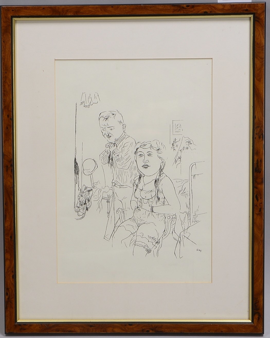 Grosz, George, 'Schickes Paar', Lithografie, signiert; Rahmenmaße 48 x 38 cm