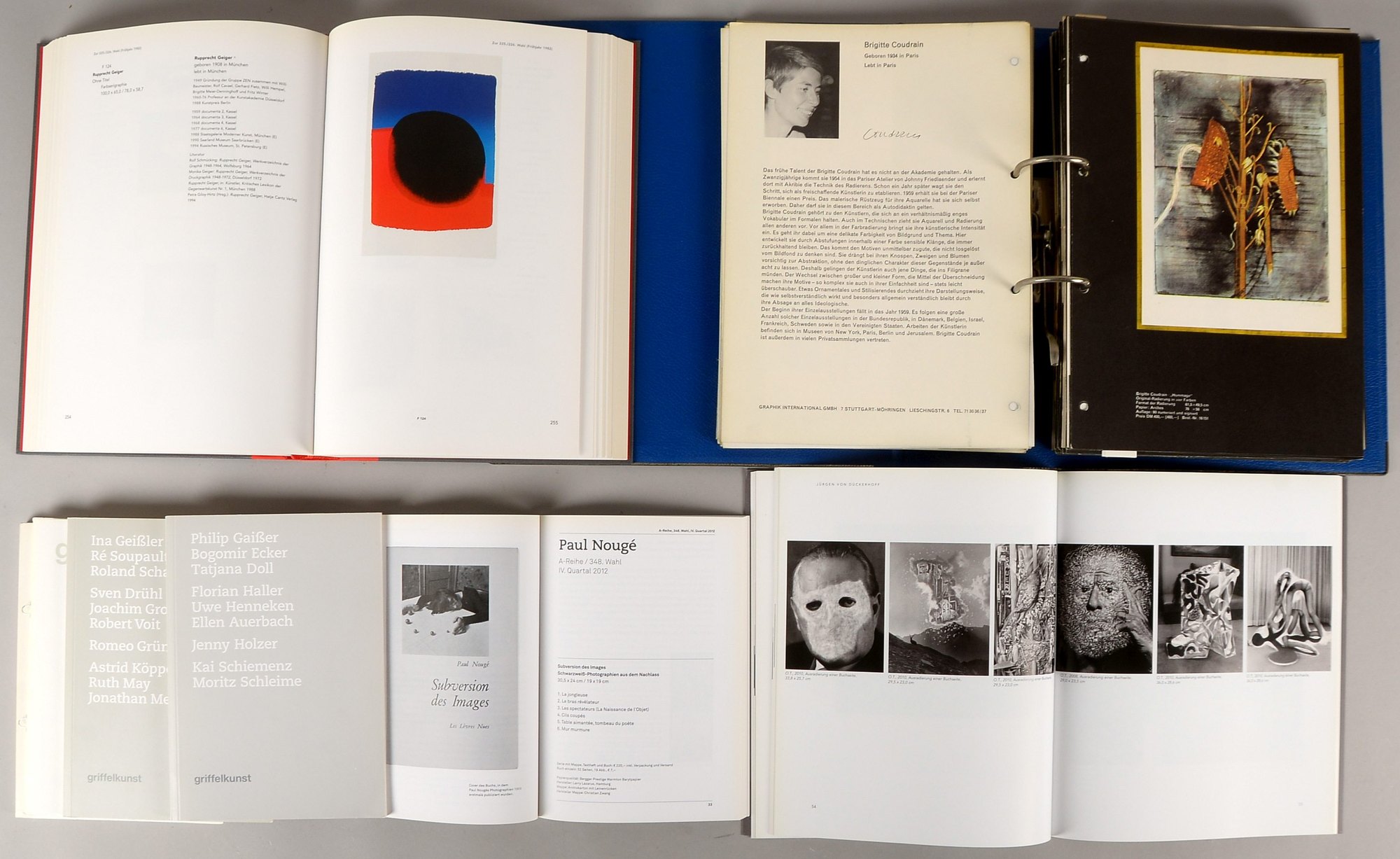 Griffelkunst-Lit.: Bd. 'Griffelkunst - Ed. 1976-2000', 5x kl. Begleitbände, und Order/Verz.