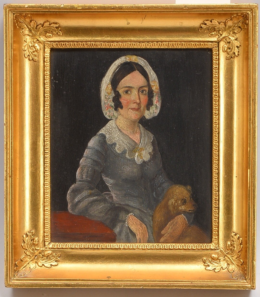 Gemälde, 'Viktorian. Damenportrait...', Öl auf Metall/ger., unsign.; Bildmaße 19,2 x 16 cm