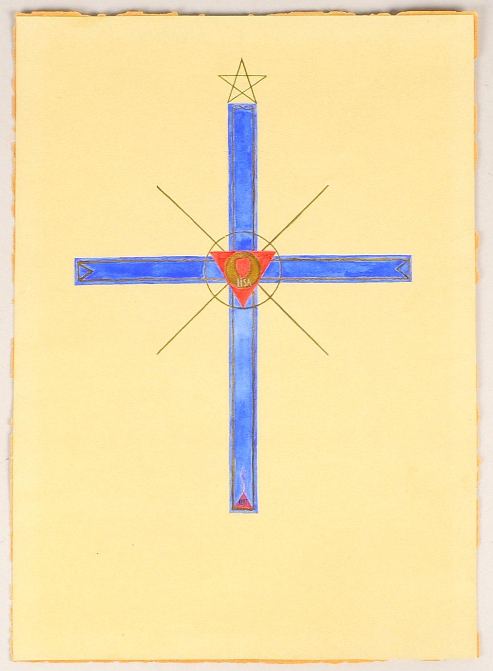 Schreyer, Lothar (1886 Blasewitz - 1966 Hamburg), 'Kreuz', Mischtechnik auf Papier
