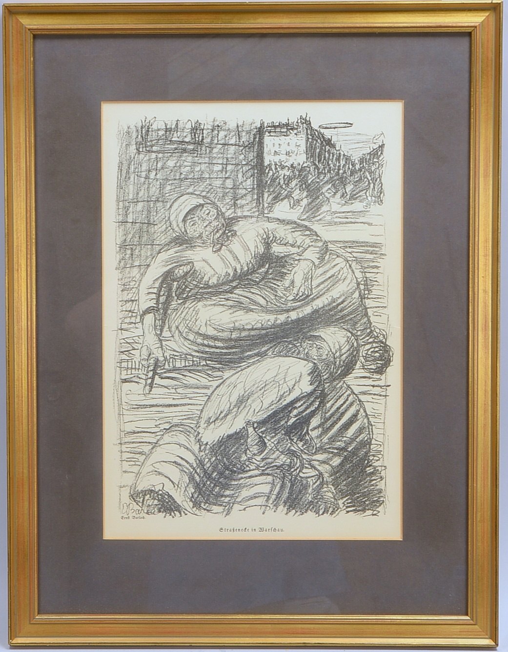 Barlach, Ernst (1870 - 1938), 'Straßenecke in Warschau', Lithografie, signiert