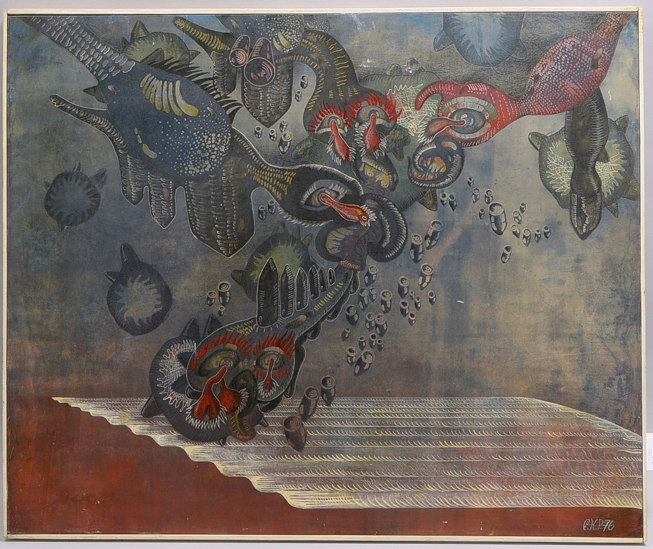 Popescu, Kira Cristinel, 'Aripa Ratiunii', Acryl auf Platte/ger., unten re. monogr./dat.