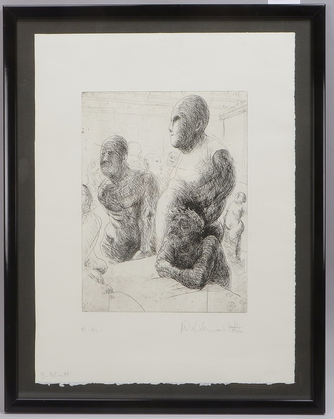 Otto, Waldemar, 'Am Tisch', Radierung, bleisign., i.d. Platte monogr.; Blattmaße 53 x 40 cm