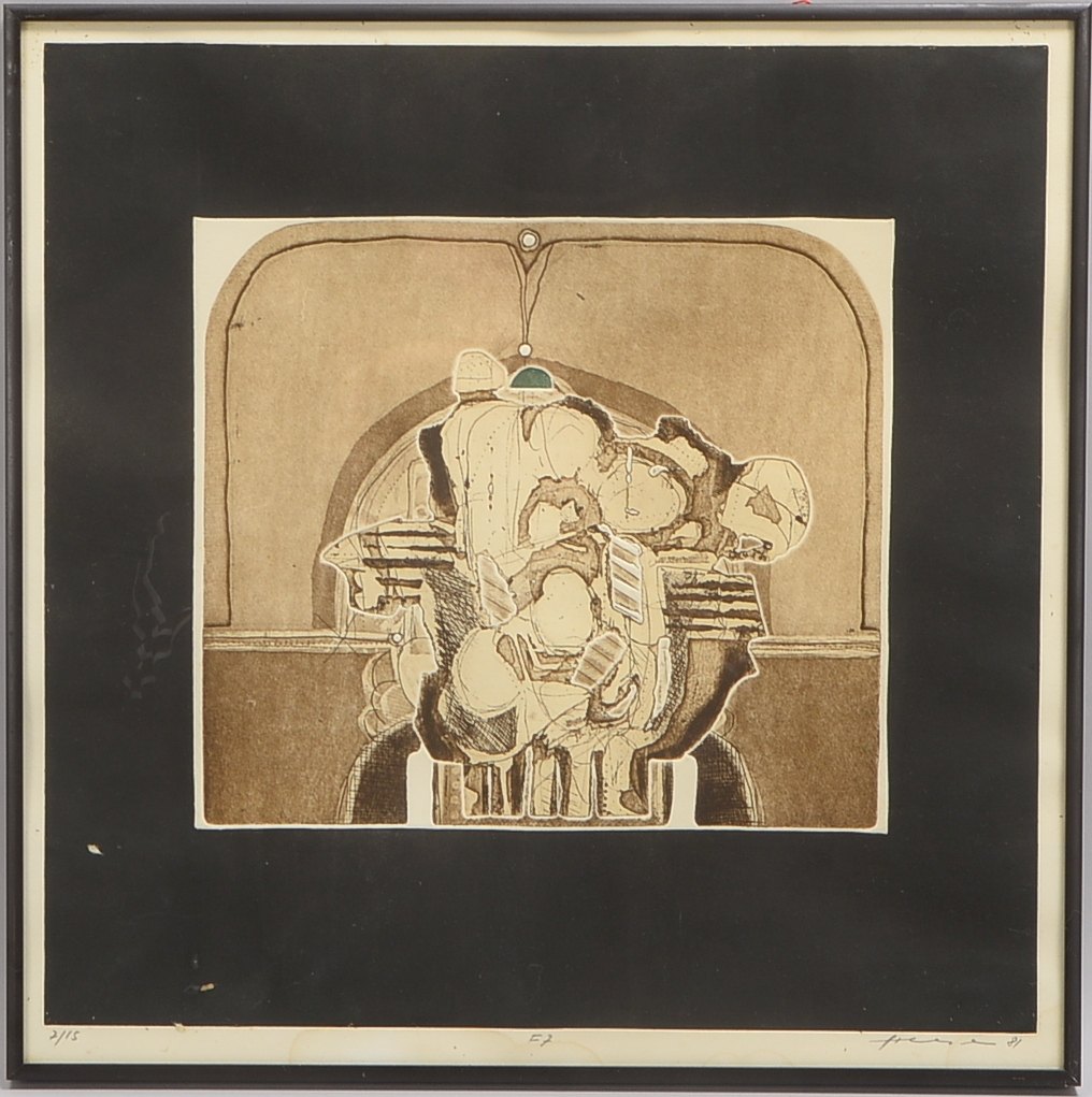 Heese, J., 'F7', Radierung, Aufl. '7/15', sign./bet., hinter Glas; Rahmenmaße 43 x 43 cm