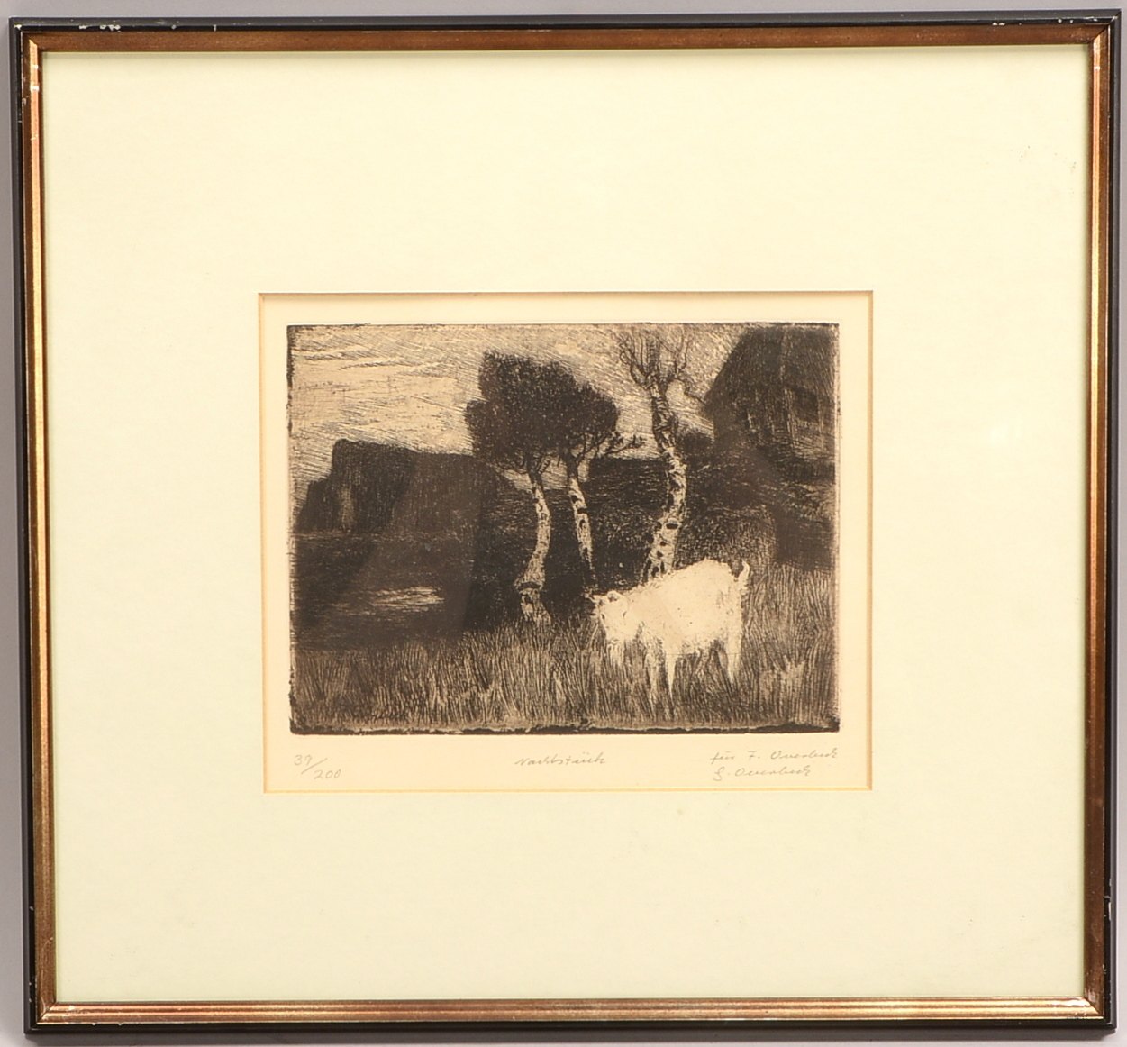 Overbeck, Fritz (1869 Bremen - 1909 Vegesack), 'Nachtstück', Radierung, '39/200', bez.