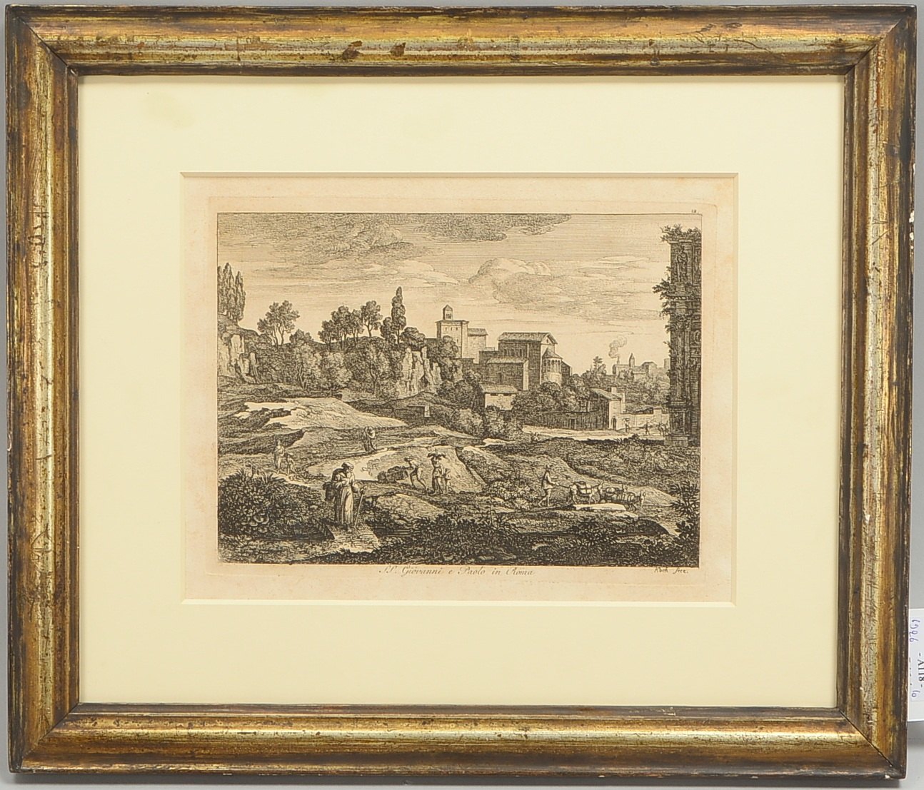 Koch, J.A., 'Giovanni e Paolo in Roma', Radierung, bet./sign.; Rahmenmaße 34 x 40 cm