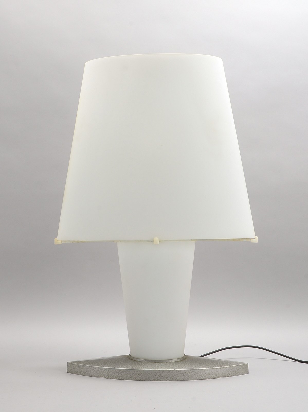 Fontana Arte-Tischlampe, 4-fl., Metall/Milchglas, Entw. D. Puppa (1994), 2-stuf. schaltbar